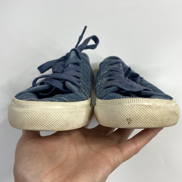 Frye Blue Gia Canvas Low Lace Canvas Sneakers Shoes Women's 7.5 - Picture 6 of 11